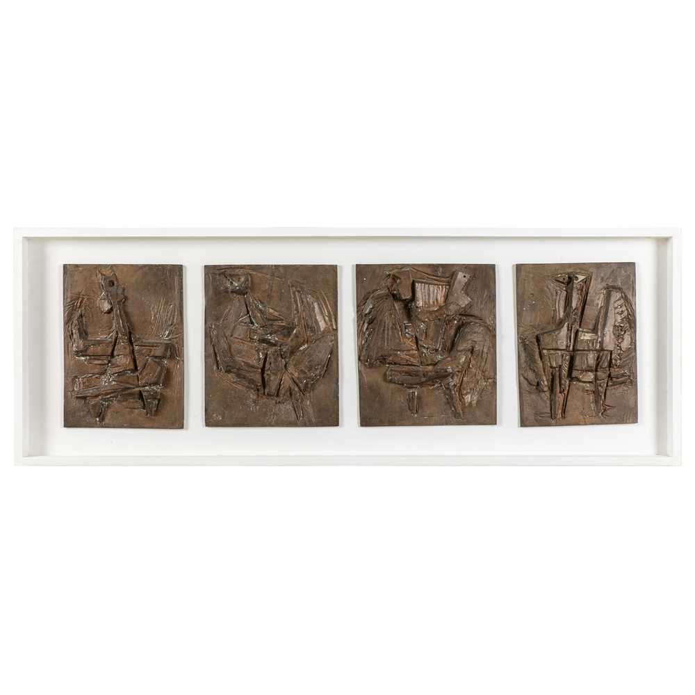 Appraisal: BERNARD MEADOWS BRITISH - FOUR RELIEFS ON A COCK LARGE