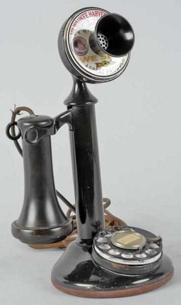 Appraisal: Western Electric Dial Candlestick Telephone Description Circa Black paint over