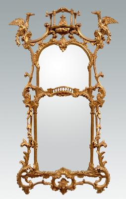 Appraisal: Chinese Chippendale style mirror carved wood with gesso and gilt