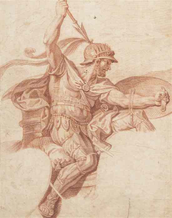 Appraisal: Attributed to Charles Le Brun French - Fighting Warrior sanguine