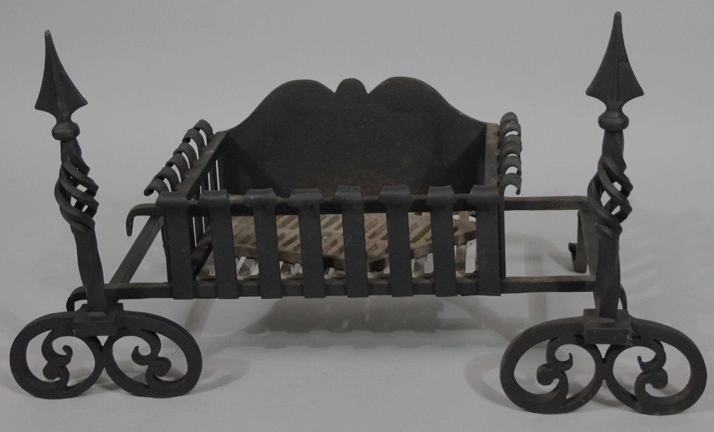 Appraisal: A modern hand made cast metal dog grate with two