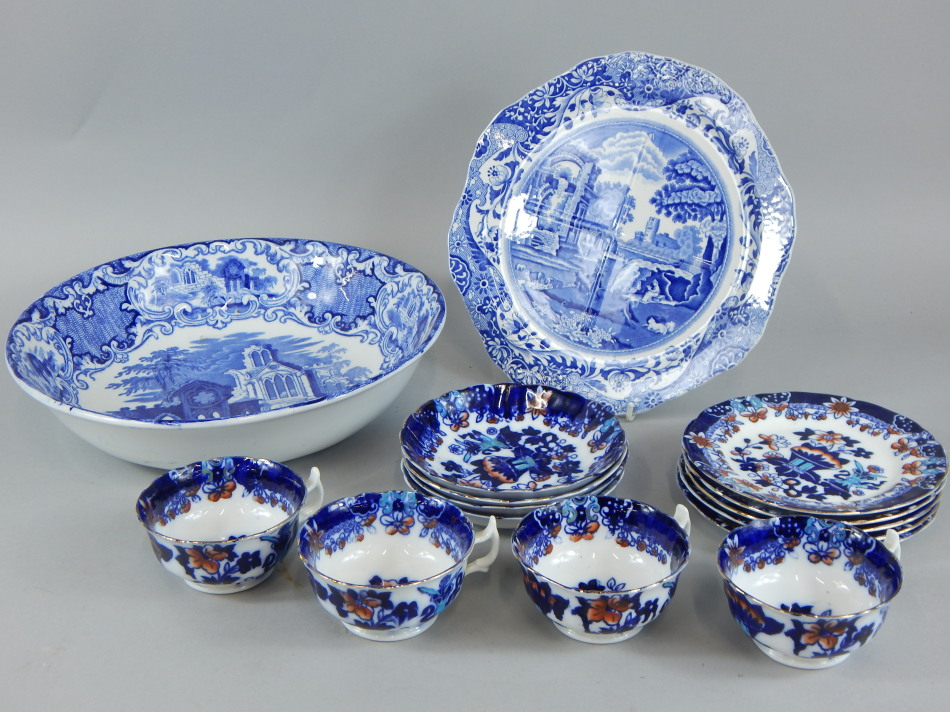 Appraisal: A Gaudy Welsh type part tea service a Copeland Spode