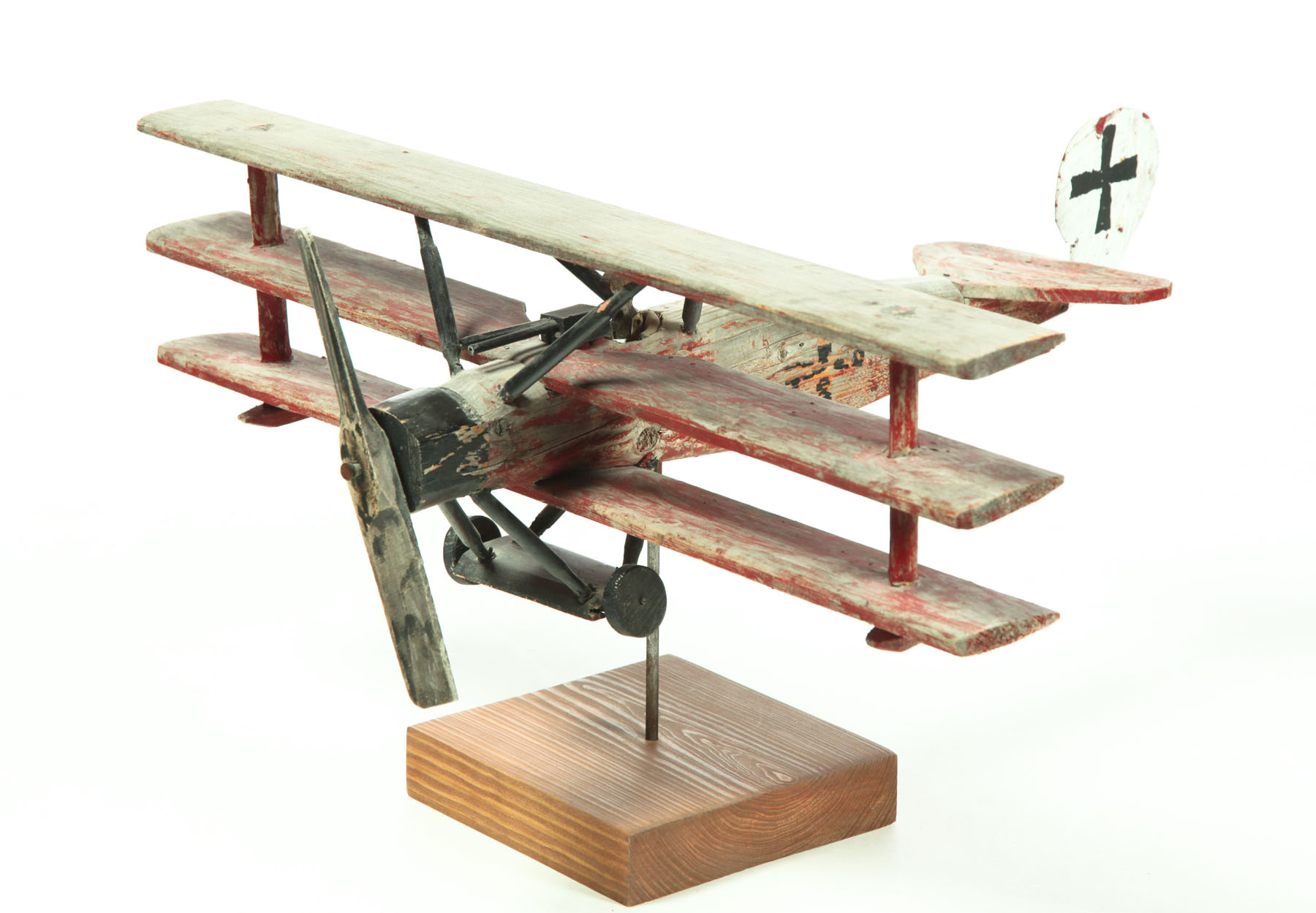 Appraisal: FOLK ART BIPLANE American nd quarter- th century wood and