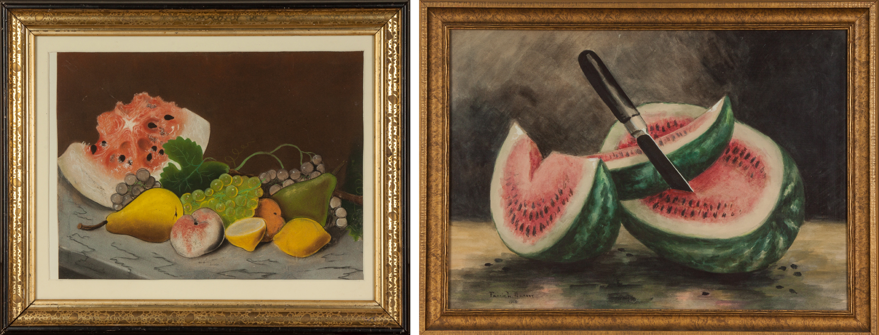 Appraisal: Still Life of Fruit and a Still Life of Watermelon