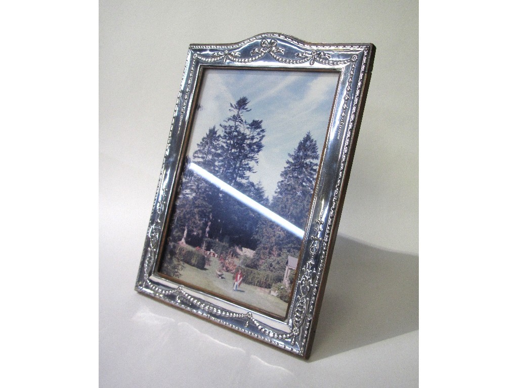 Appraisal: Lot comprising silver mounted photo frame silver topped pin dish