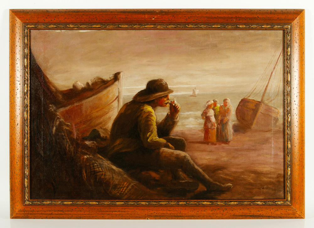 Appraisal: - Dutch Fisherman O C Painting of Dutch fisherman oil