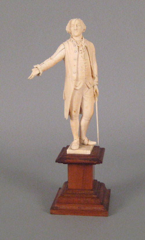 Appraisal: Carved ivory figure of George Washington th c with plinth