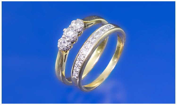 Appraisal: ct Gold Three Stone Diamond Ring Three Round Brilliant Cut