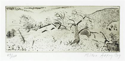 Appraisal: MILTON AVERY american - JAPANESE LANDSCAPE pencil signed dated and