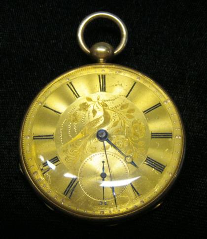 Appraisal: karat yellow gold open face pocket watchduchene peyrot co swiss