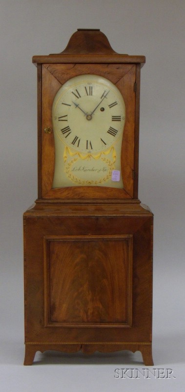 Appraisal: Federal-style Mahogany Shelf Clock signed L A Karcher Co painted