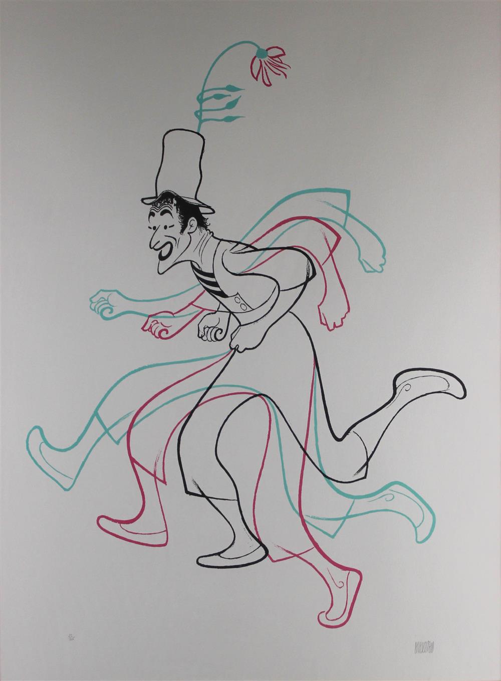 Appraisal: AL HIRSCHFELD AMERICAN - MARCEL MARCEAU Lithograph in colors x