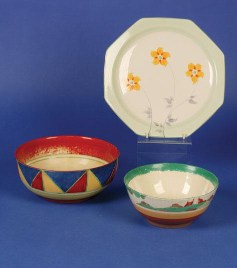 Appraisal: A CLARICE CLIFF BIZARRE HOLBORN BOWL decorated with a multicoloured