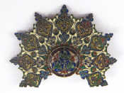 Appraisal: A Russian silver plique a jour enamel sunburst fitting for