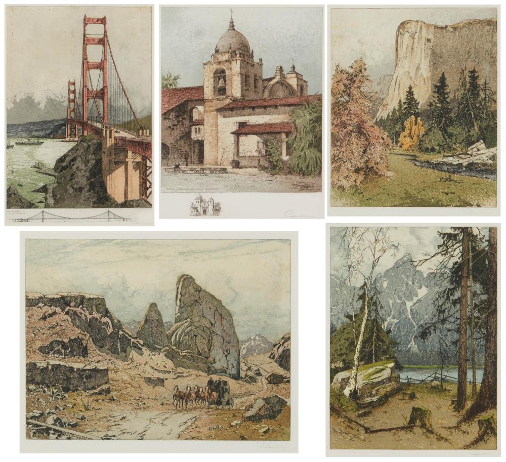 Appraisal: Joseph Eidenberger - Austrian Five works Each Color etching and