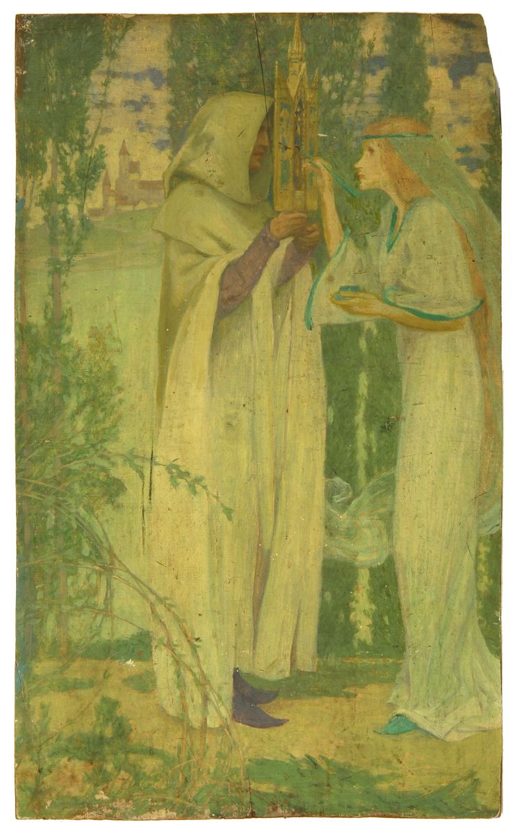 Appraisal: FREDERICK JUDD WAUGHAmerican - Religious scene with two women Inscribed