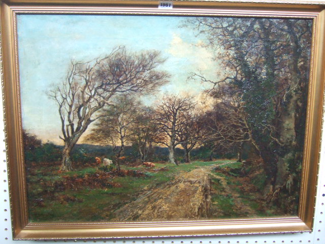 Appraisal: R S Bruley th century Evening in the Forest oil