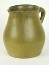 Appraisal: PITCHER - Early green glazed Southern redware batter pitcher found