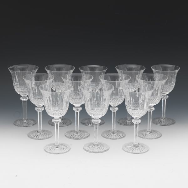 Appraisal: TWELVE ST LOUIS CRYSTAL CONTINENTAL GOBLET RED WINE GLASSES TOMMY