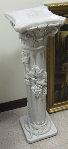 Appraisal: A PAIR OF CAST CONCRETE GARDEN PEDESTALS each a Corinthian