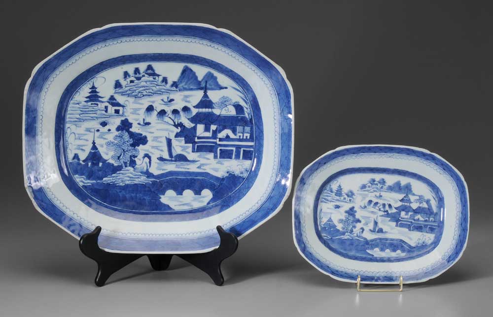 Appraisal: Two Export Porcelain Platters Chinese th century blue and white