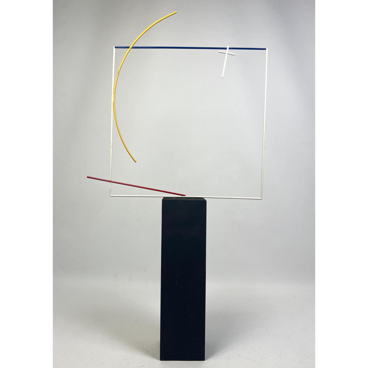 Appraisal: GEORGE D'AMATO Minimalist Constructivist Sculpture Enamel painted steel on wood