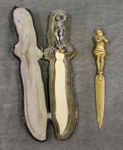 Appraisal: Letter Openers Including Cased St Georgeand Dragon Ivory Opener and