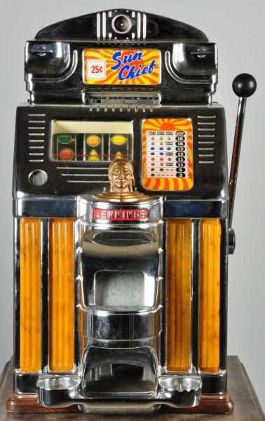 Appraisal: Jennings Sun Chief Light-Up Machine Description With hard-to-find banana brown