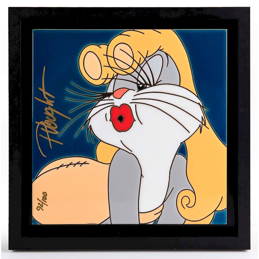 Appraisal: WARNER BROS BUGS BUNNY CERAMIC TILE Signed and marked Produced