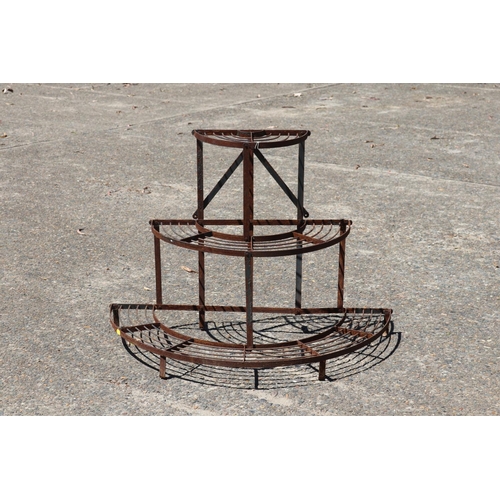 Appraisal: Vintage French wrought iron plant stand rack approx cm H