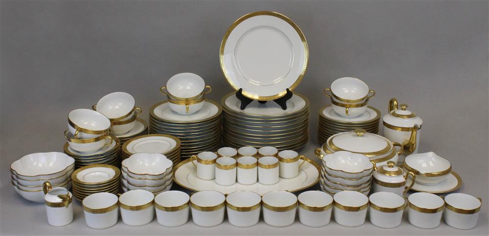 Appraisal: CERALENE 'AMBASSADOR GOLD' DINNER SERVICE A RAYNAUD ET CIE LIMOGES