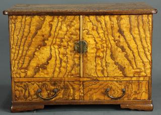 Appraisal: Japanese Small Chests Japanese small chest double-hinged doors each with