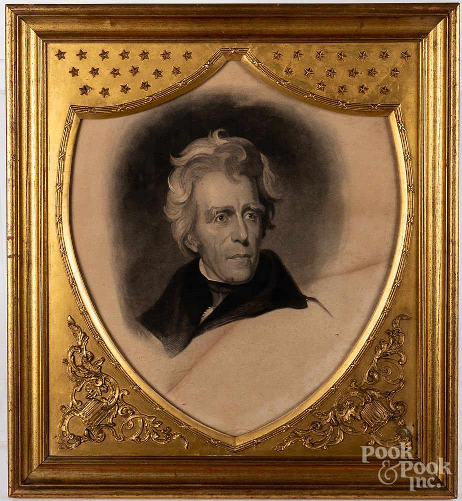 Appraisal: Andrew Jackson print Andrew Jackson print in a gilt American