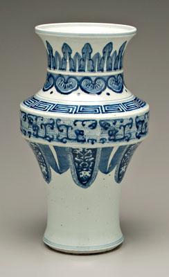 Appraisal: Chinese blue and white vase flared rim with banded shoulder