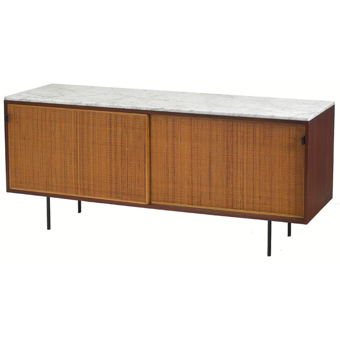 Appraisal: Florence Knoll cabinet by Knoll Associates walnut case has sliding