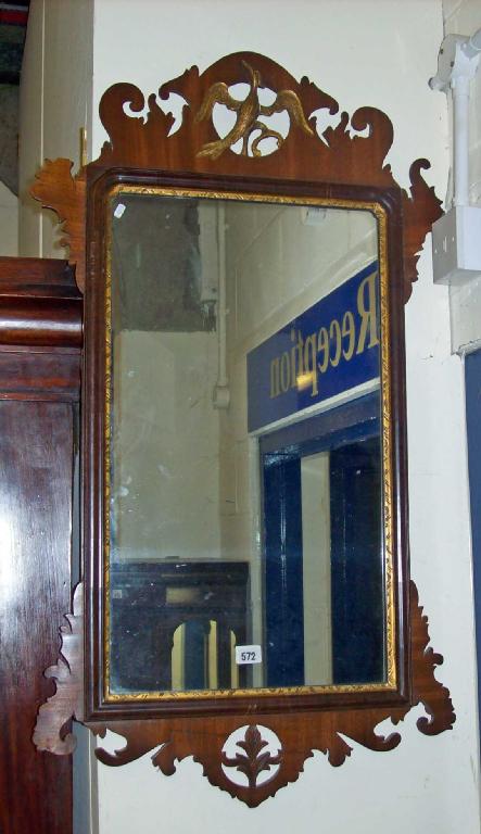 Appraisal: A Chippendale design mahogany framed wall mirror -