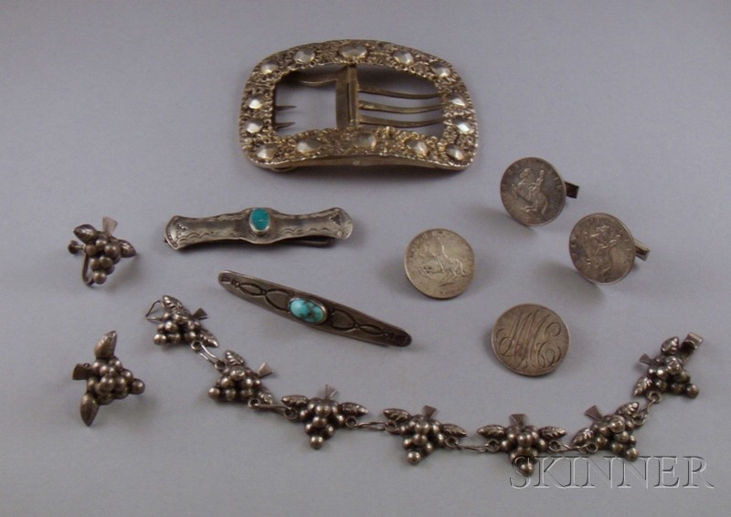 Appraisal: Small Group of Assorted Silver Jewelry including an Austrian schilling