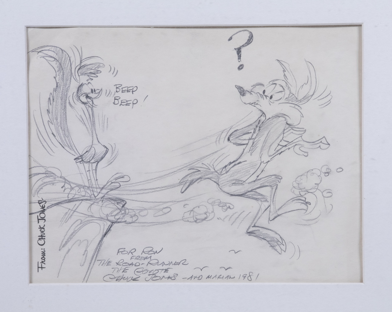 Appraisal: CHUCK JONES CA - Original Cartoon Drawing in pencil of