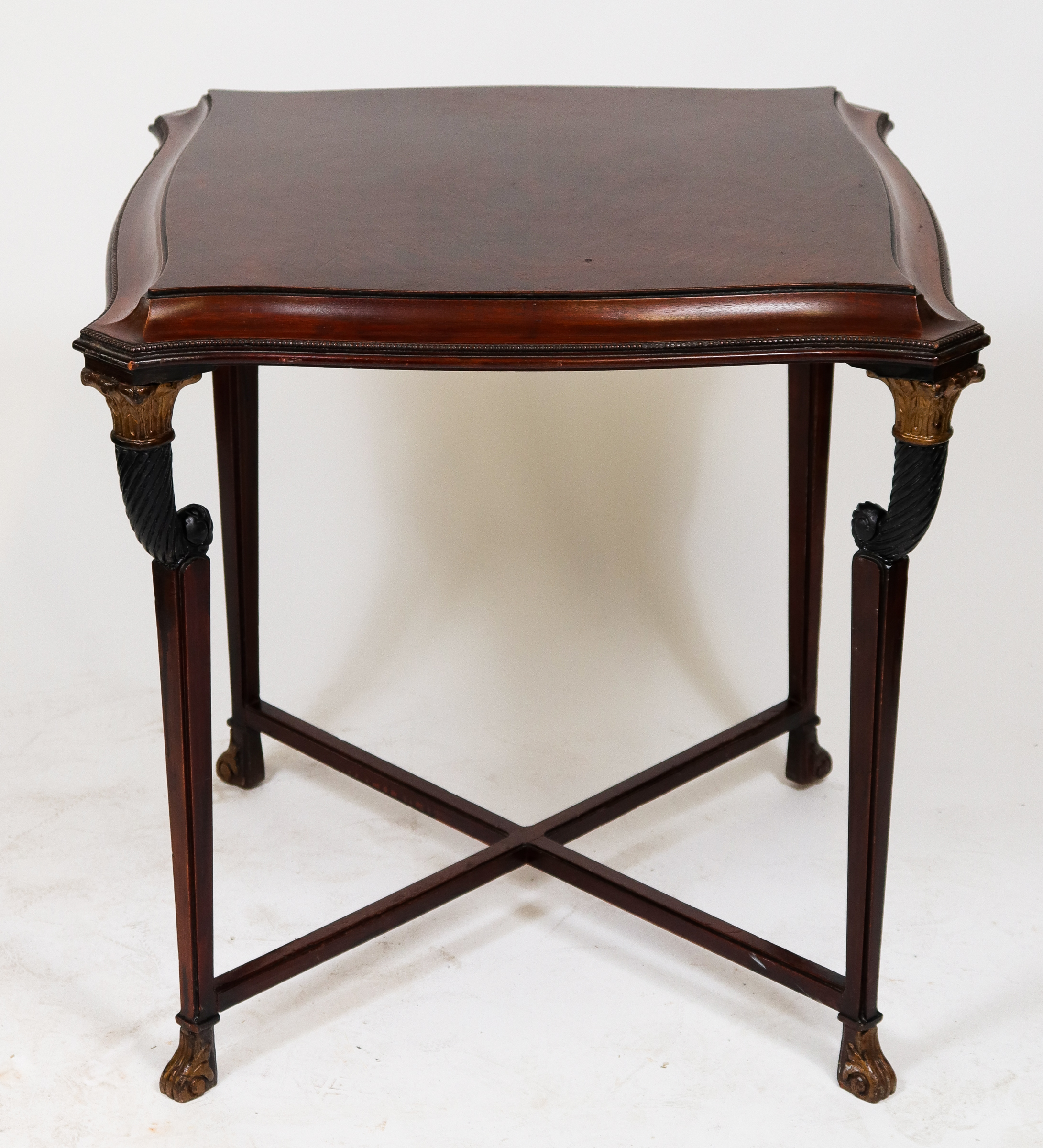 Appraisal: EMPIRE REVIVAL PARCEL EBONIZED OCCASIONAL TABLE French Empire revival parcel