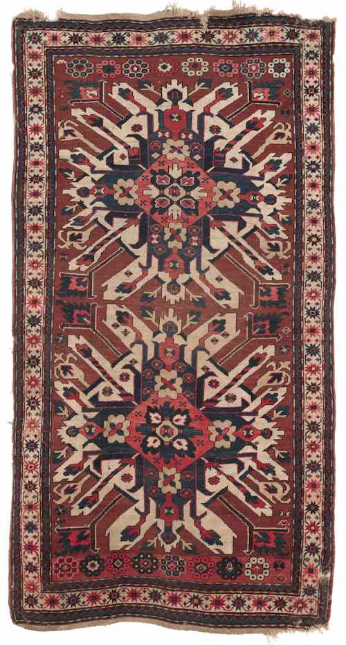 Appraisal: Eagle Kazak carpet early th c with two medallions '