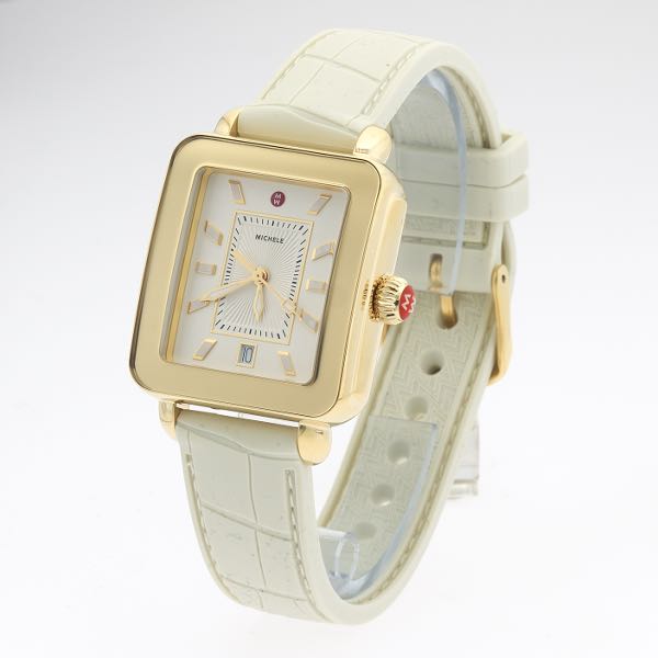 Appraisal: MICHELE GOLDTONE DECO SPORT TANK WATCH mm with crown will