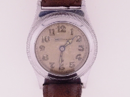 Appraisal: Harwood chrome cased Harwood lettering very faint on dial early