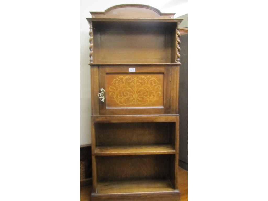 Appraisal: Oak open bookcase