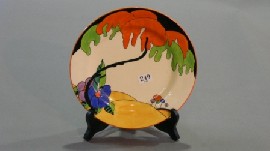 Appraisal: A Clarice Cliff 'Woodland' pattern plate