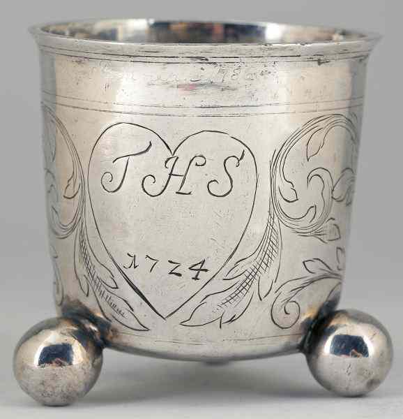 Appraisal: Scandinavian Silver Beaker circa barrel form with everted rim and