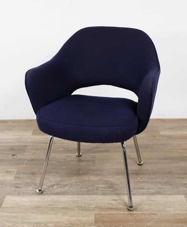 Appraisal: Eero Saarinen Finland - Tubular chrome legs and dark blue