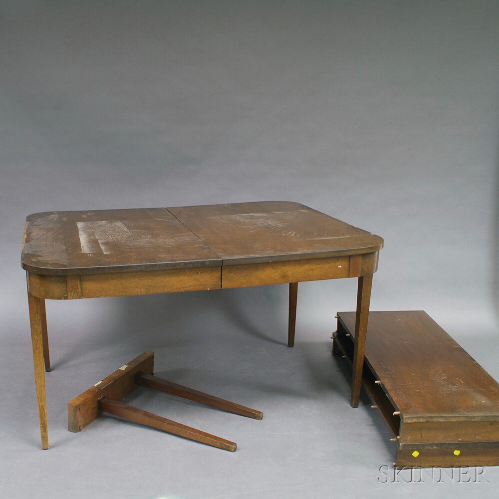 Appraisal: Walnut Watertown Slide Table Watertown Wisconsin th century with two