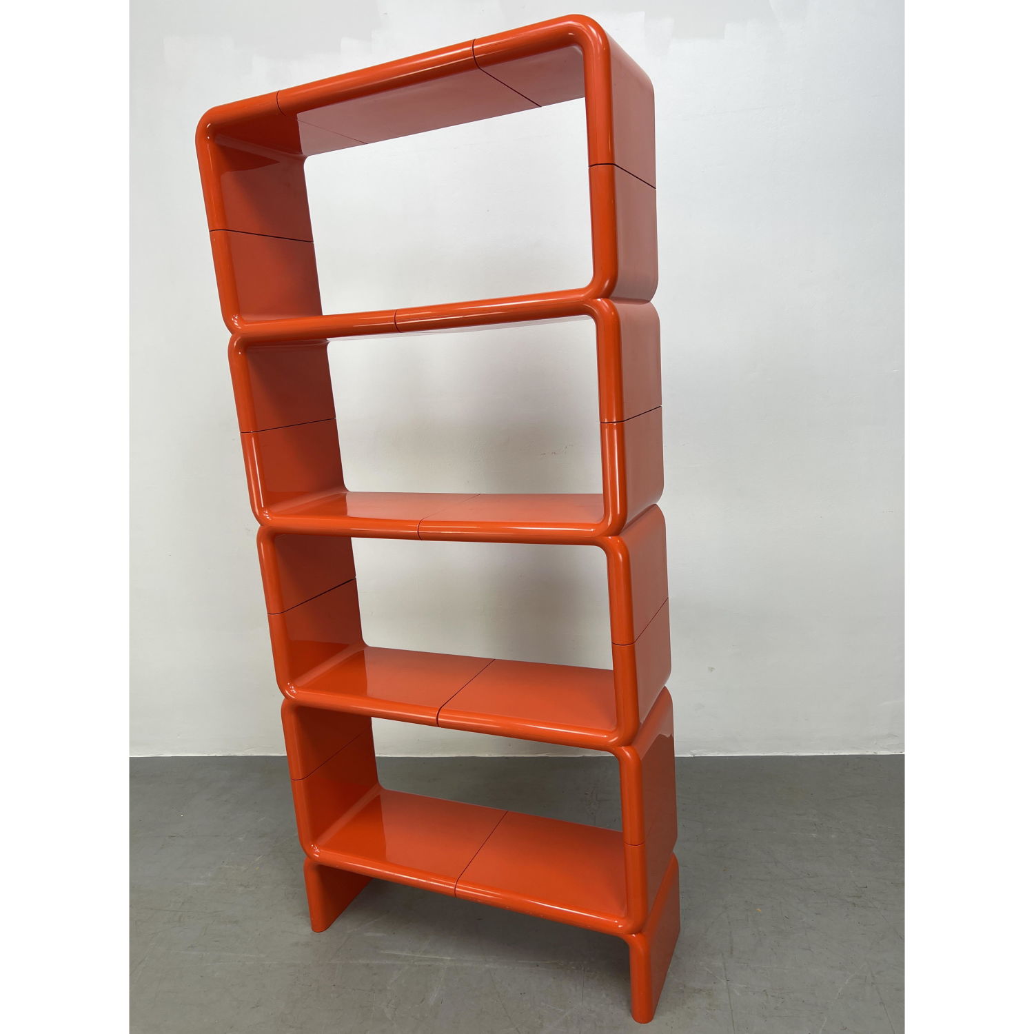 Appraisal: UMBO Kay Leroy Ruggles Orange plastic modular shelf unit Dimensions