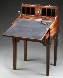 Appraisal: FINE INLAID ROSEWOOD ROLL TOP TELESCOPING SLANT LID DESK ON