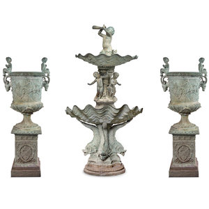 Appraisal: A Pair of Neoclassic Style Patinated Bronze Garden Urns and